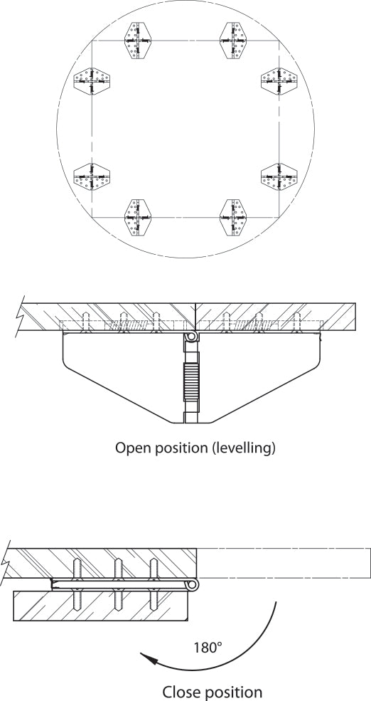 Table Flat-Top Hinge