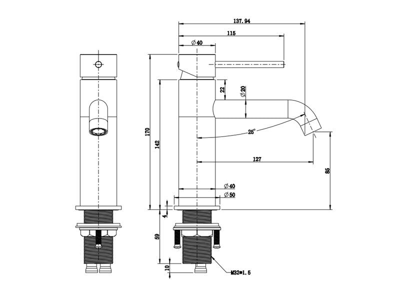 Cassini Renzo Basin Mixer