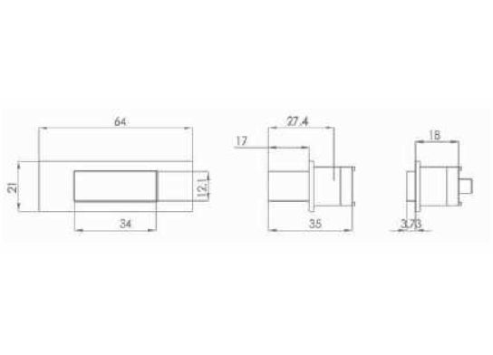 VENICE Rectangle Push Lock -