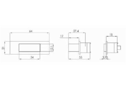 VENICE Rectangle Push Lock -