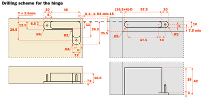 Salice Air Hinge Set - Push To Open - Titanium