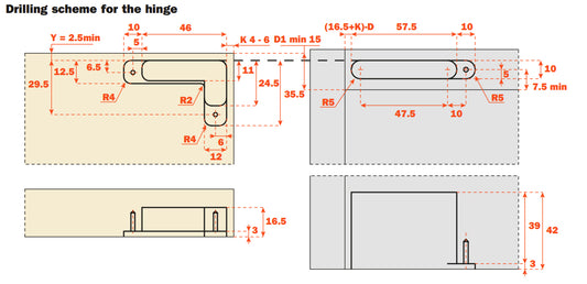 Salice Air Hinge Set - Push To Open - Titanium