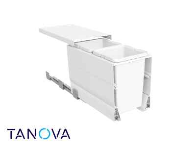 300mm Tanova Designer Series Soft Close Waste Bin System - 2 X 12L
