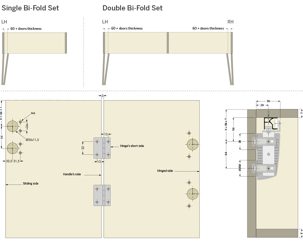 Cinetto Top Roller & Hinge Sets