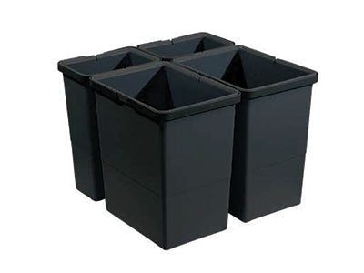 600mm Tanova Designer Series Soft Close Waste Bin System - 2 X 24L & 2 X 8L