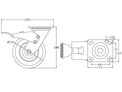 Super Heavy Duty Castor - 150mm