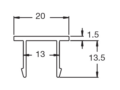 Aluminium Partition Extrusion Snap-In Profile