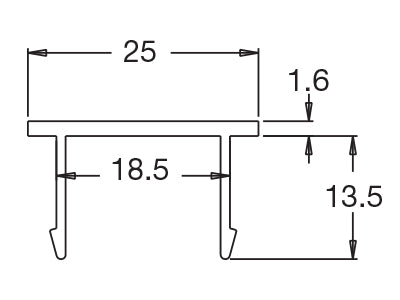 Aluminium Partition Extrusion Snap-In Profile