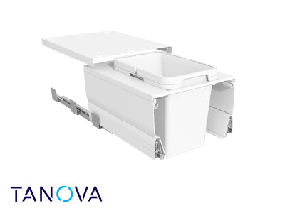 400mm Tanova Designer Series Soft Close Waste Bin System -  1 X 20L
