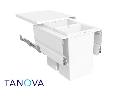450mm Tanova Designer Series Soft Close Waste Bin System - 2 X 24L