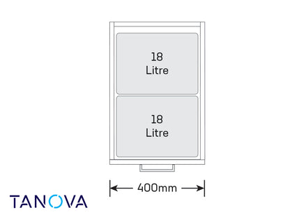 Tanova Flex Waste Bin System - 400mm
