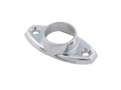 Flange For Round Wardrobe Tube - 19mm - Chrome Plated
