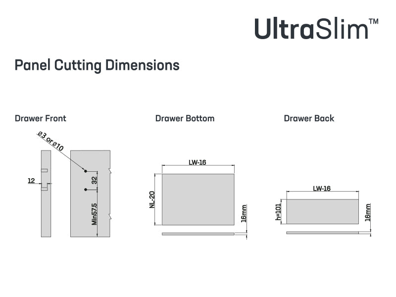 UltraSlim Drawer - 128mm Height