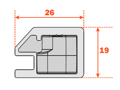 Salice Air Hinge Profile - 19mm