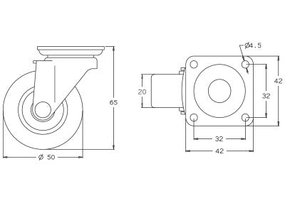 Heavy Duty Castor - 50mm