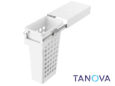 300mm Tanova Simplex Soft Close Plastic Laundry Bucket System - 1 X 36L - White