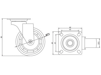Contemporary Skate Wheel Castors