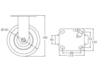 Super Heavy Duty Castor - 150mm