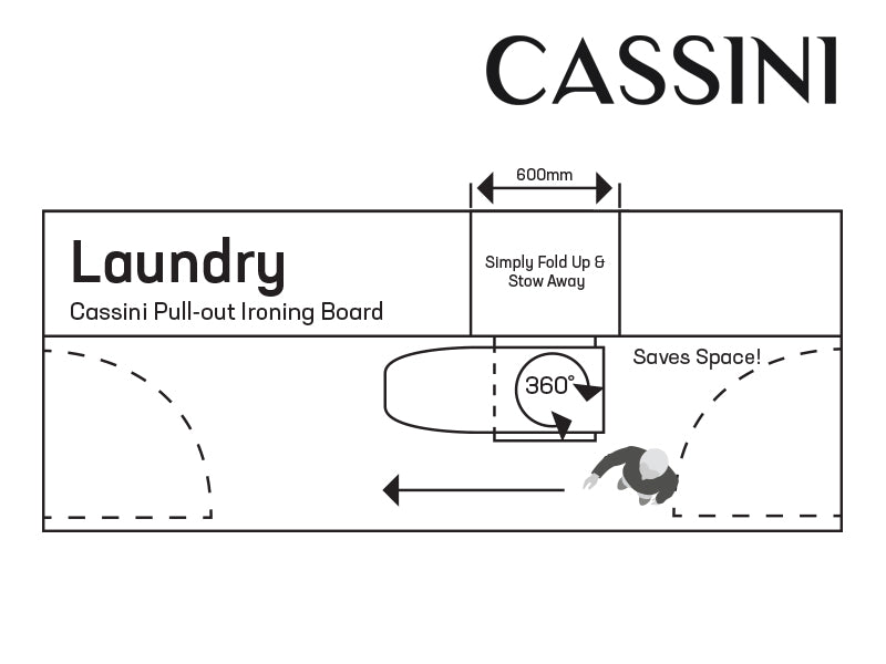 Cassini Shelf Mounted Folding Ironing Board