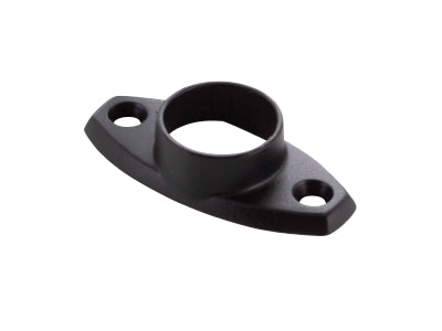 Flange For Round Wardrobe Tube - 19mm - Matt Black