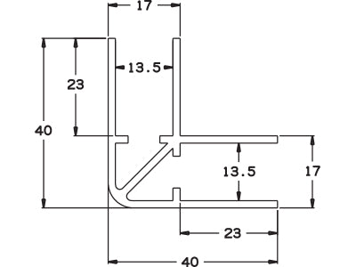 Aluminium Partition Extrusion External Corner Profile