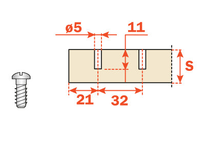 Salice Domi Snap-On Inline Mounting Plate Cam Adjust 3mm