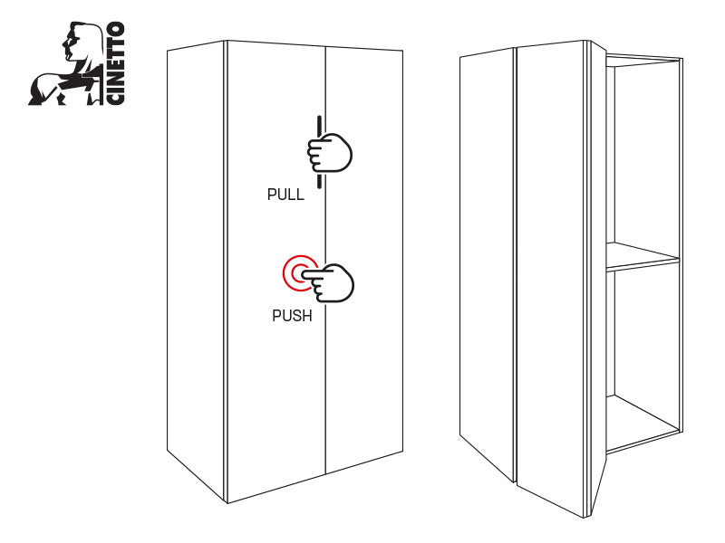Cinetto PS23 - Bi-Folding Door System - Push to Open Kit