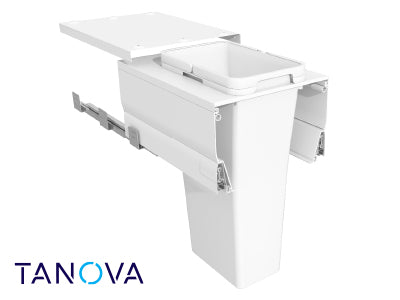 400mm Tanova Designer Series Soft Close Waste Bin System - 1 X 36L
