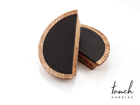 HydeWood Timber Semi Round Leather Handles