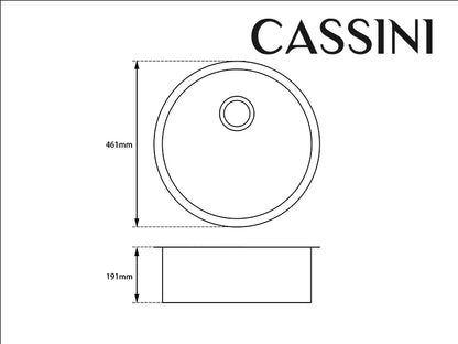 Cassini Black Round Single Bowl Granite Sink