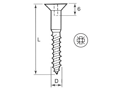 Countersunk Chipboard Capfit Screw with Nibs