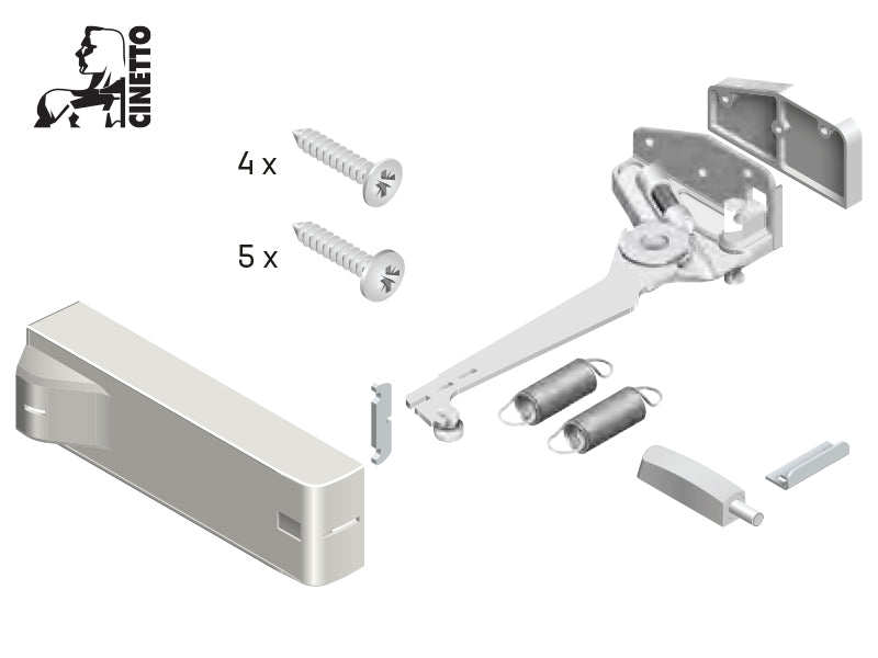 Cinetto PS23 - Bi-Folding Door System - Push to Open Kit
