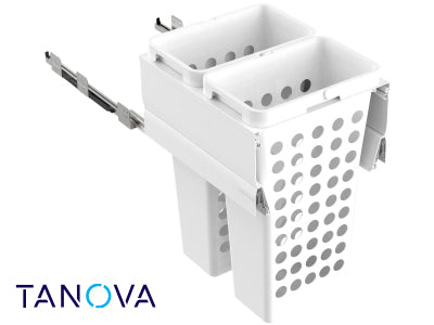 450mm Tanova Designer Series Soft Close Plastic Laundry Bucket System - 2 X 36L