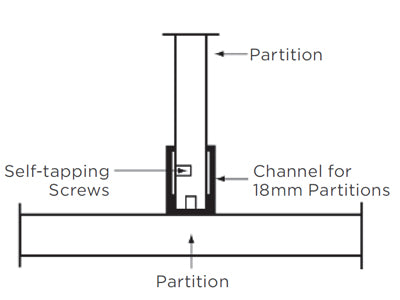 Aluminium Partition Extrusion Snap-In Profile