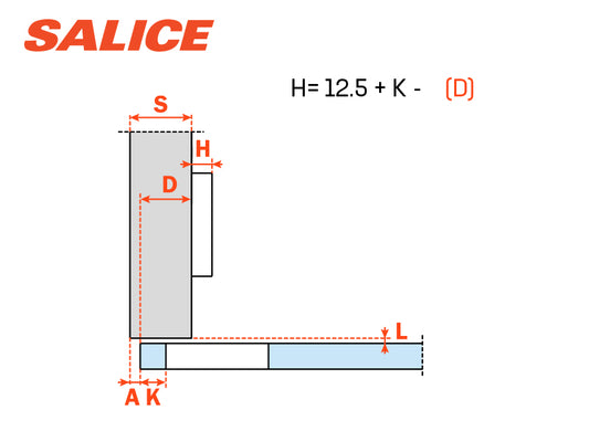 Salice 94° Full Overlay Glass Door Hinge