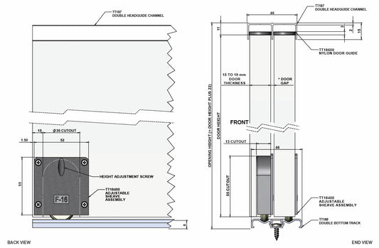 Cabinetmaker Bottom Track Snap In Cover Strip - Charcoal