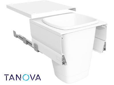 450mm Tanova Designer Series Soft Close Waste Bin System - 1 X 50L - White