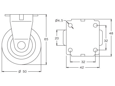 Heavy Duty Castor - 50mm