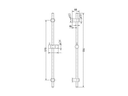 Cassini Renzo Sliding Rail Shower Set