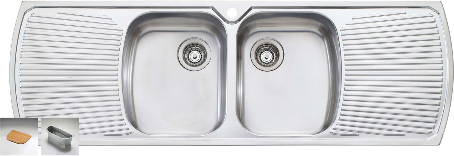 Oliveri Monet Double Bowl Inset Sink With Double Drainer MO753