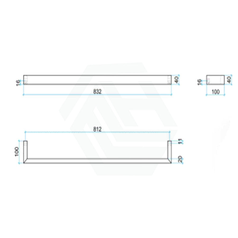 630/830mm ThermoGroup 12V Square 3 Single Bar Heated Towel Rail Variant Colour Available