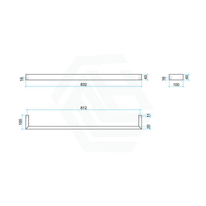 ThermoGroup 630/830mm Square Single Bar 12V Heated Towel Rail Variant Colour Available