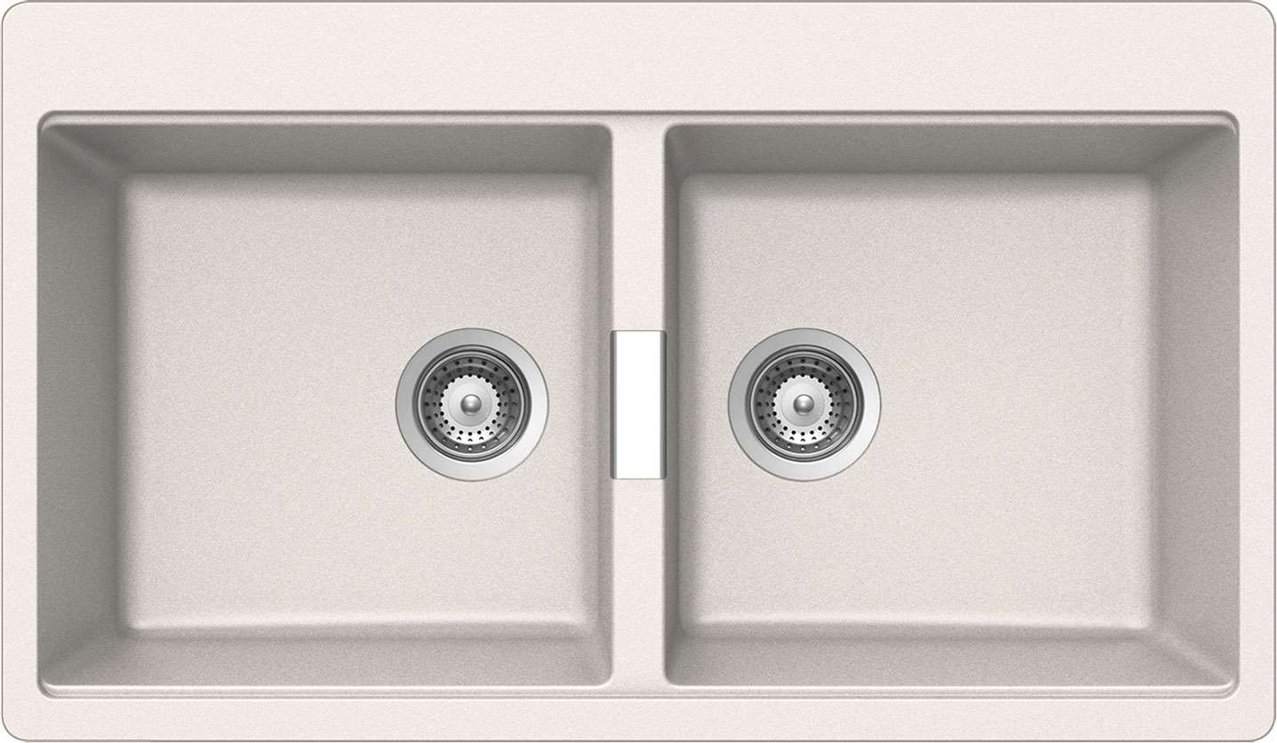 Abey Horizont Schock Polaris Double Bowl Inset Granite Sink N200W