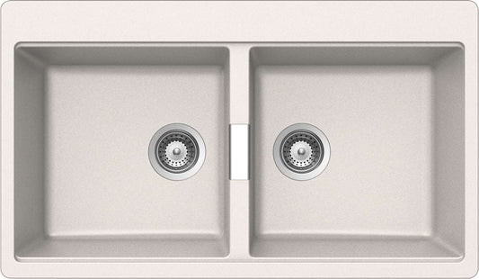 Abey Horizont Schock Polaris Double Bowl Inset Granite Sink N200W