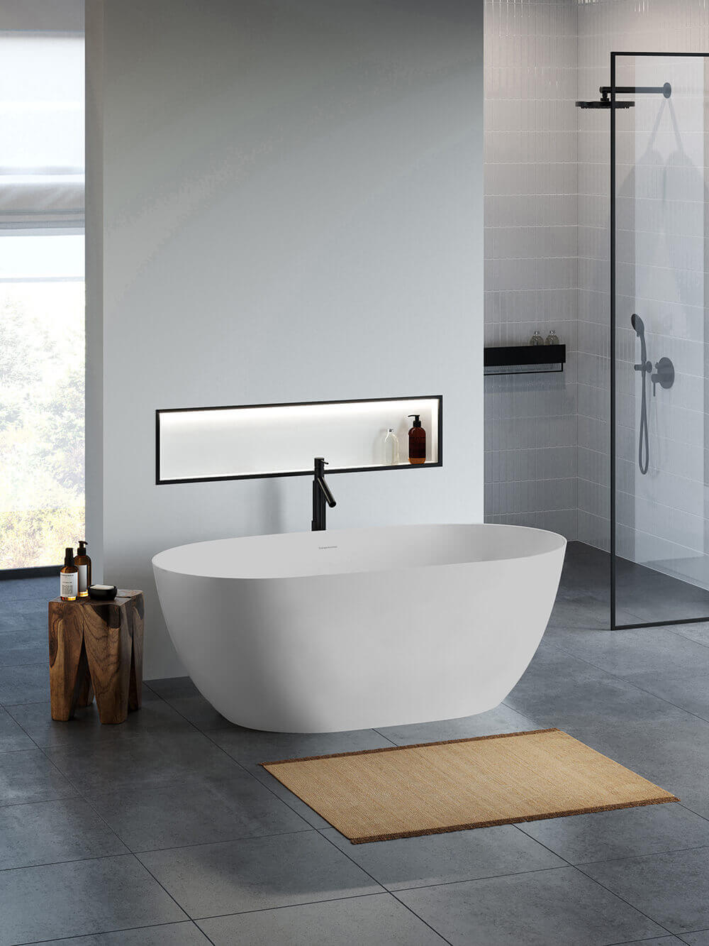 Narva 160 x 74 MagnaCast Free Standing Bath - Matte White