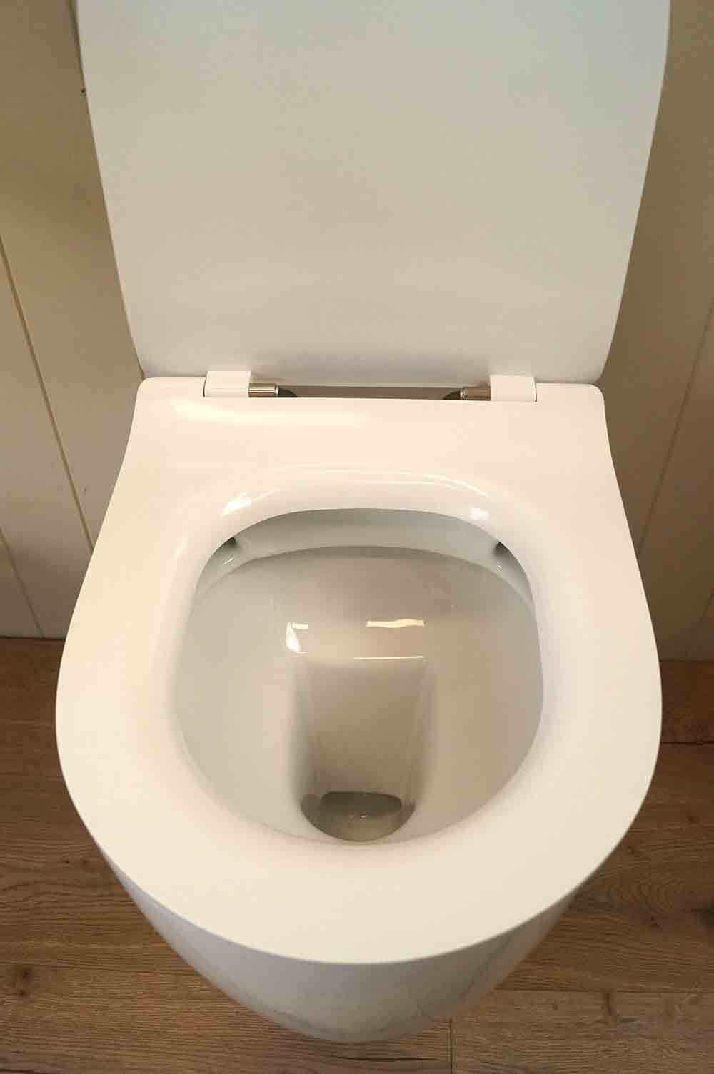 Package - Narva Rimless Floor Mounted Pan & Seat + Geberit In-wall Cistern + Flush Plate