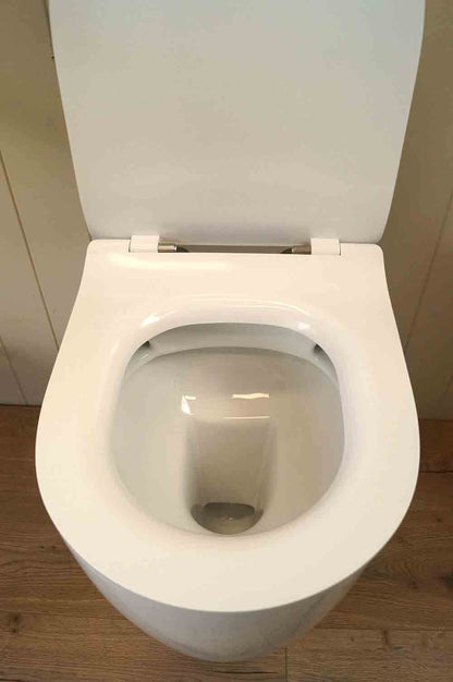 Package - Narva Rimless Floor Mounted Pan & Seat + Geberit In-wall Cistern + Flush Plate
