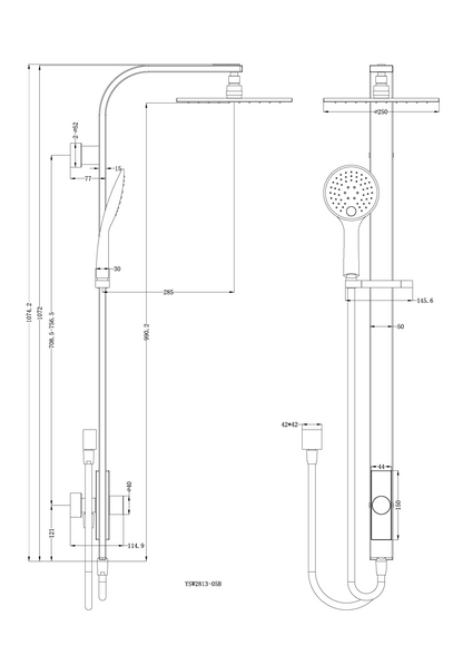Rain Round Shower Set with Double Hose