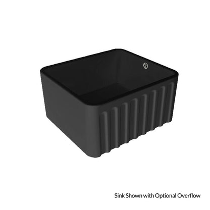 Novi 50 x 46 Fine Fireclay Matte Black Farmhouse Butler Sink
