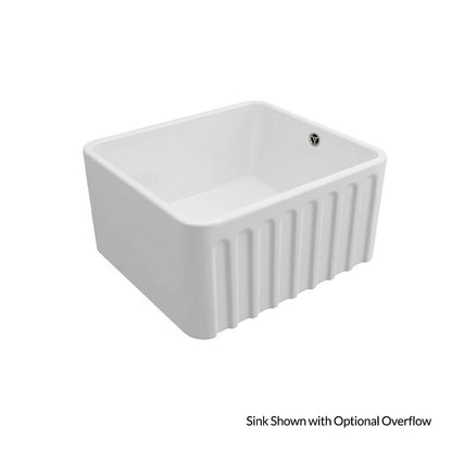Novi 50 x 46 Fine Fireclay Gloss White Farmhouse Butler Sink